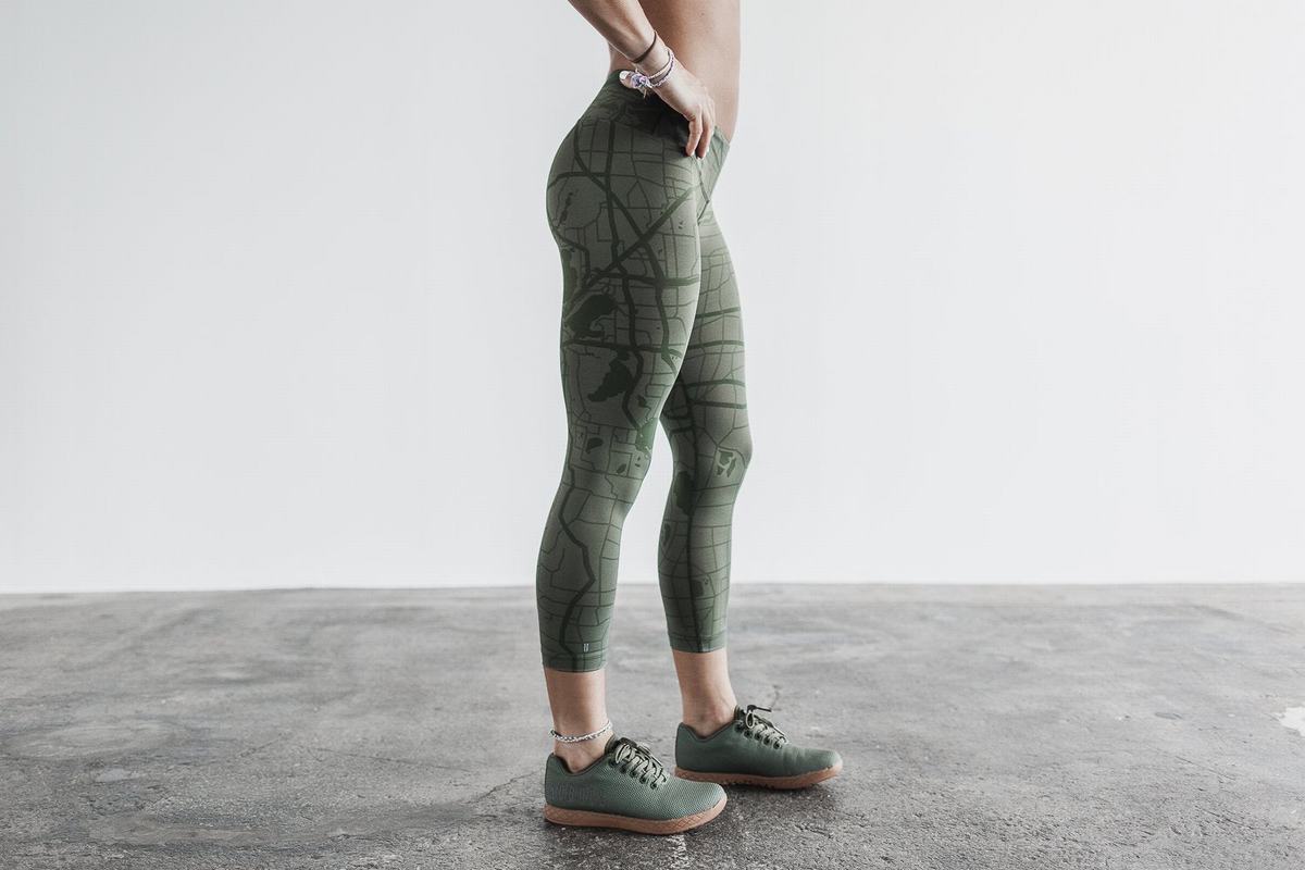 Nobull Crop Women's Tights Green | Australia (KE2594)